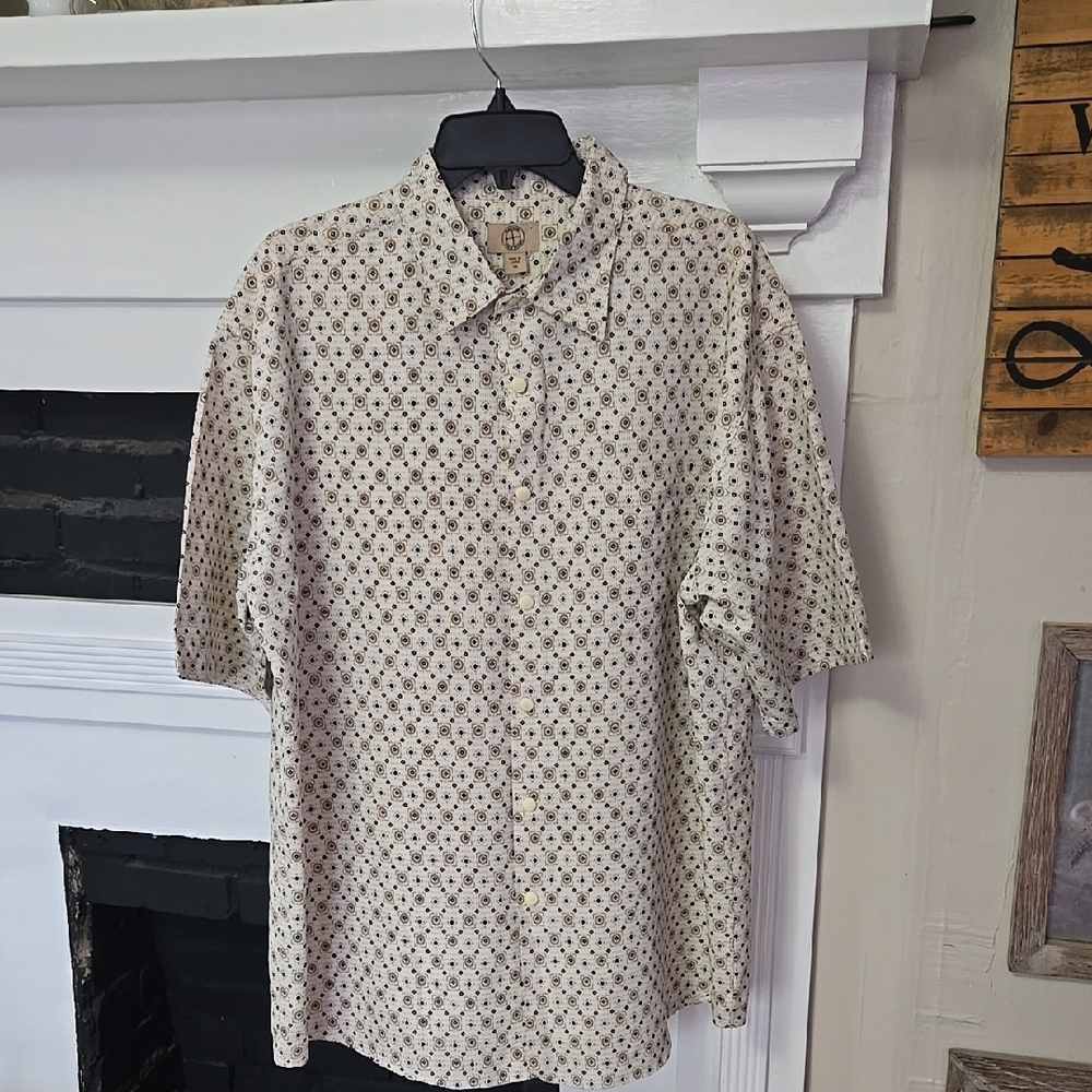 Haband Travelers Cream Patterned Shirt